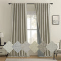 Leming 100% Polyester Burlap Blackout Curtains for Bedroom Back Tab Curtains 2 Panels Set (Set of 2)