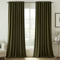 Dennan 100% Blackout Thermal Insulated Linen Drapes with Back Tab & Hooks (Set of 2)