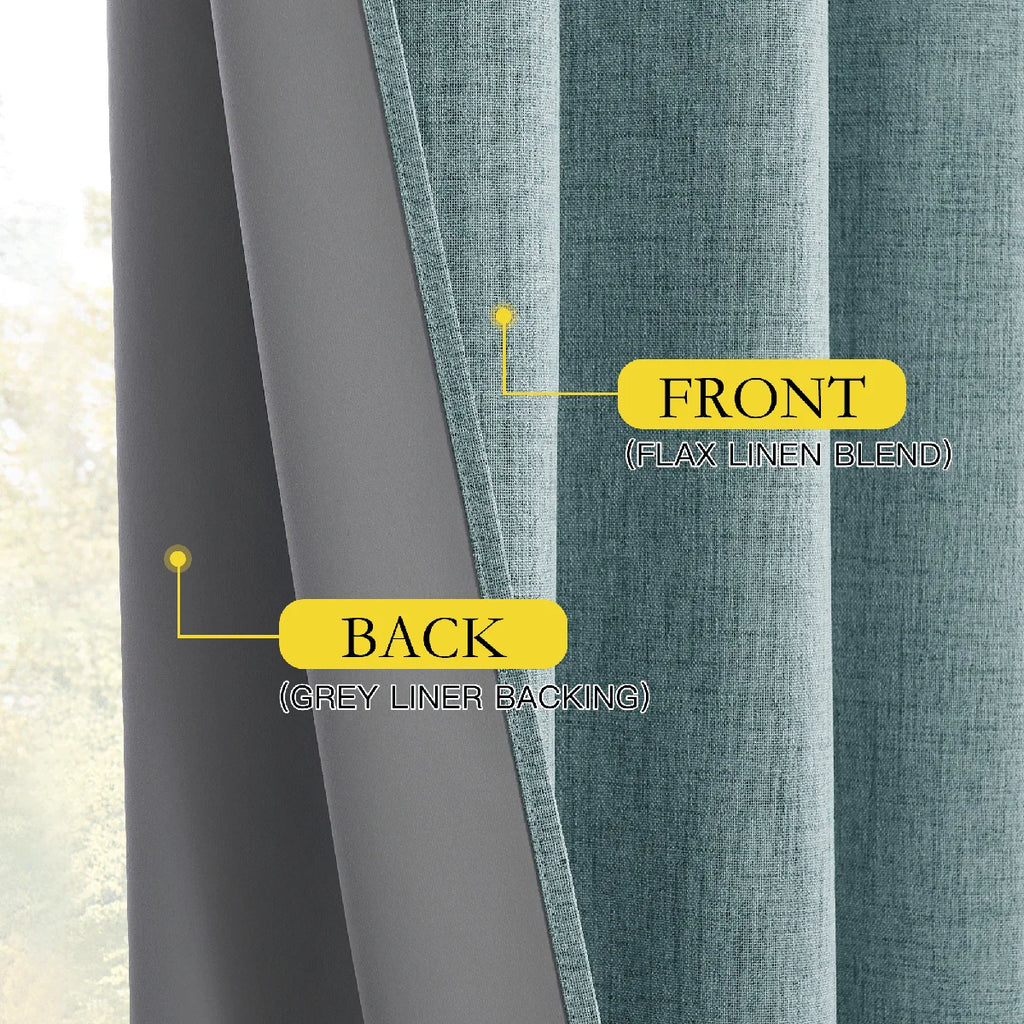 Parbel 100% Blackout Curtain for Bedroom & Living Room Thermal Insulated Privacy Room Darkening Drapes, 2 Panels (Set of 2)