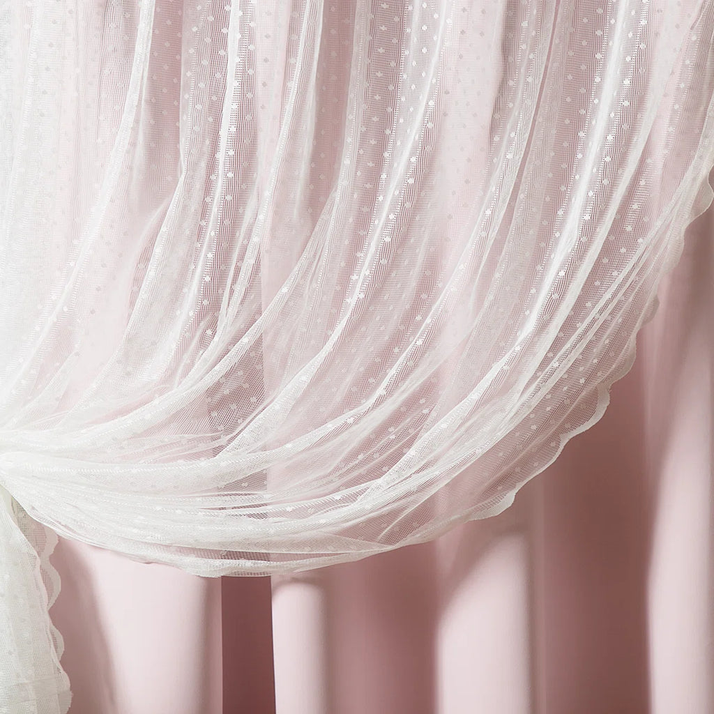 Tulle Polyester Room Darkening Curtain Panels (Set of 4)
