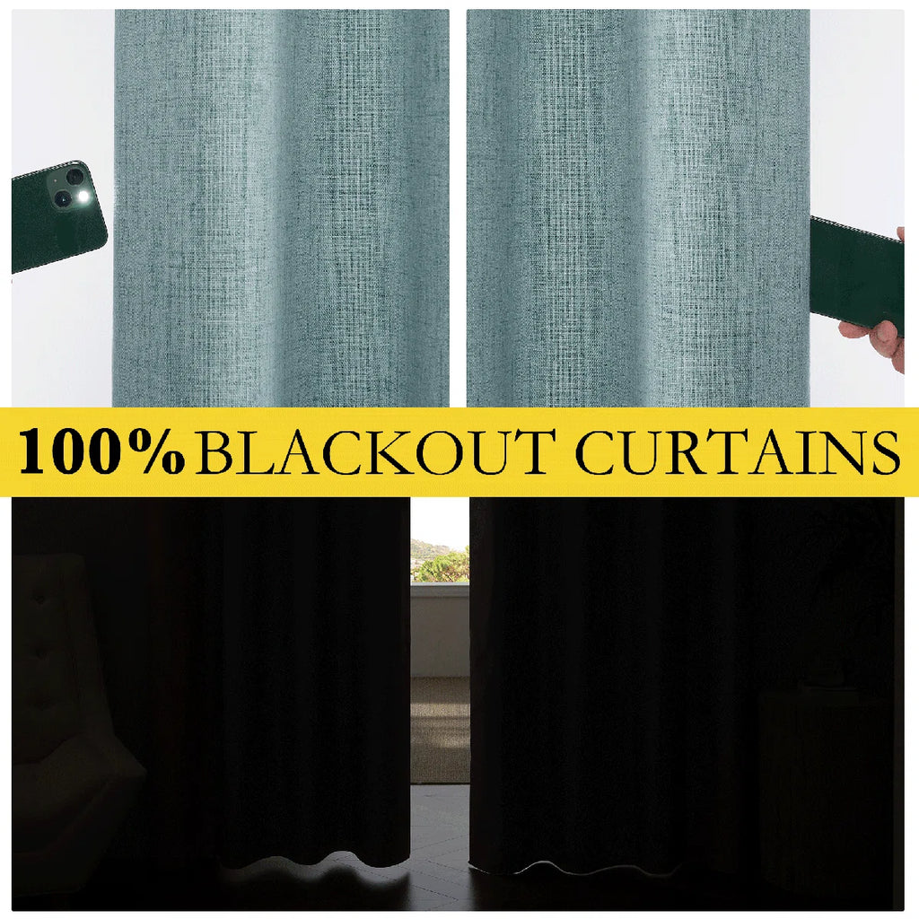 Parbel 100% Blackout Curtain for Bedroom & Living Room Thermal Insulated Privacy Room Darkening Drapes, 2 Panels (Set of 2)