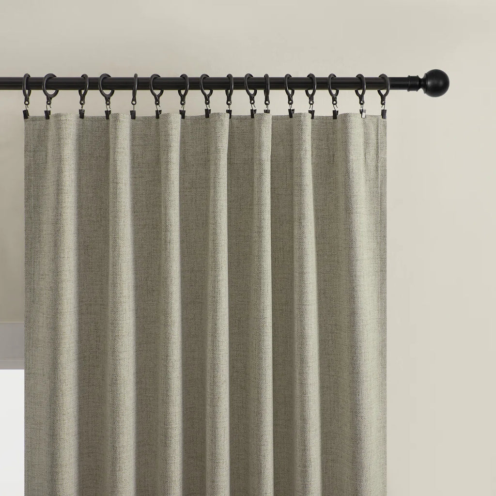 Leming 100% Polyester Burlap Blackout Curtains for Bedroom Back Tab Curtains 2 Panels Set (Set of 2)
