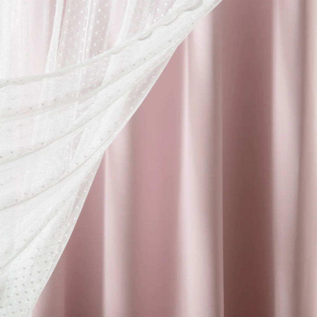 Tulle Polyester Room Darkening Curtain Panels (Set of 4)