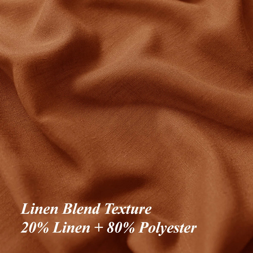 Vollmar Linen Blended Grommet Semi-Sheer Curtain Pair (Set of 2)