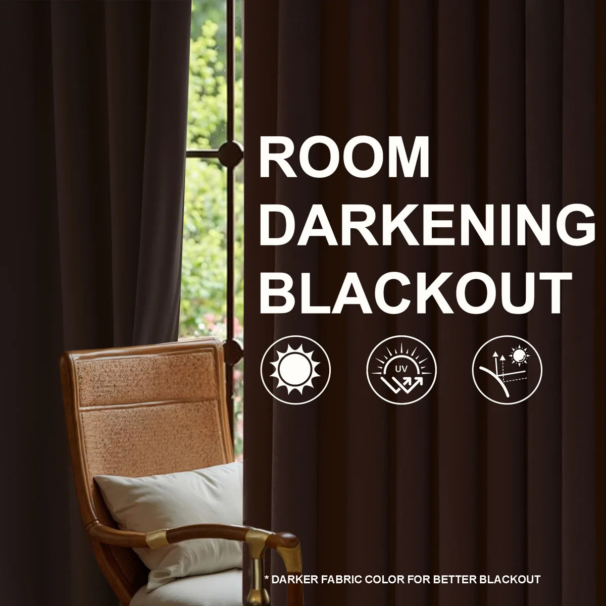 Velvet Blackout Curtains Light Blocking Thermal Insulated Pinch Pleated Drapes,Room Darkening Soundproof Curtains 2 Panels With Hooks (Set of 2)